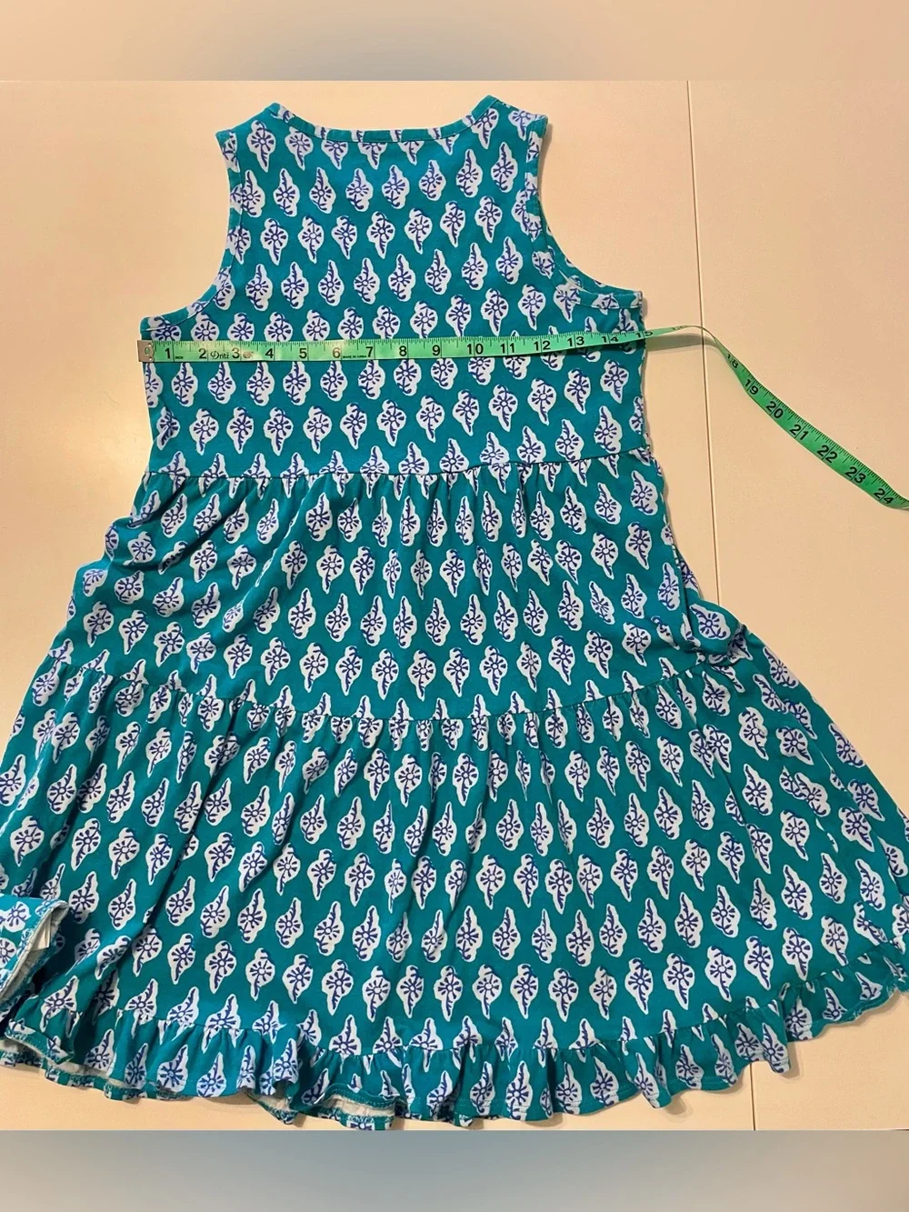 Crewcuts Teal Sleeveless Printed Flared Dress